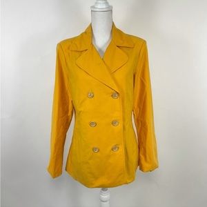 J. McLaughlin Coat Double Breasted Yellow Medium